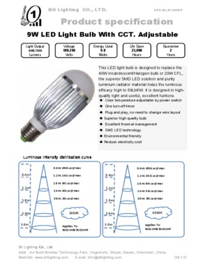 9W LED Bulb With Color-Temperature-Adjustable