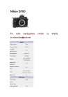 NlKON D700 Digital Pro SLR DSLR Camera