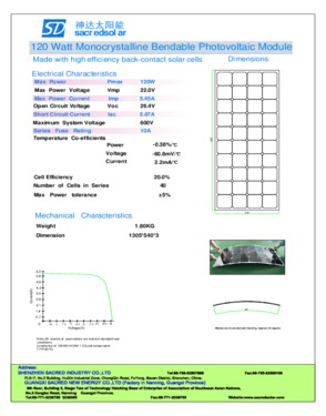 flexible solar panel-120W