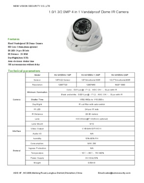 China Suuplier Metal  AHD/CVI/TVI/CVBS 1.0MP Low illumination Camera