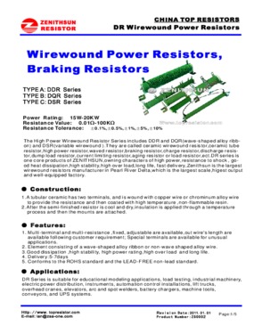 Ceramic Tube Wirewound Power Resistors With Mounting