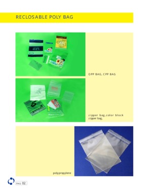 Reclosable poly bag, Slide seal reclosable bag, double track poly bag