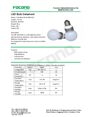 Led Bulbs 4w (led Light Bulb)