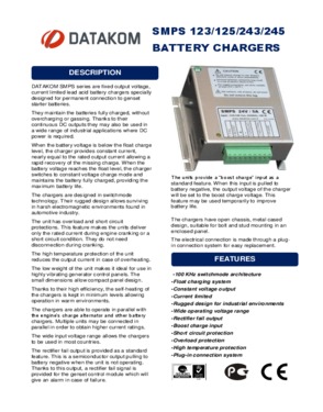SMPS-125/245 SMPS Battery Charger