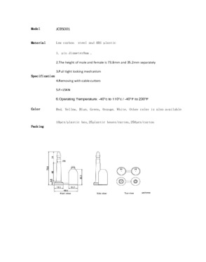 2019 container bolt seal for trucks JCBS001