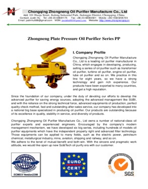 Series PP Plate Pressure Oil Purifier
