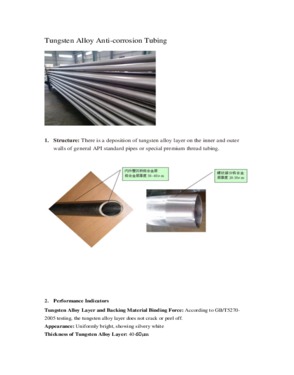 Tungsten Alloy Anti Corrosion Wear Resistant Anti Galling Oil Tubing