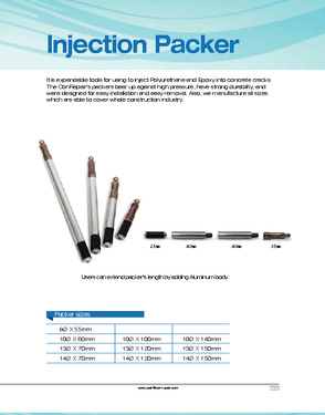 Injection Packer for Grouting concrete cracks