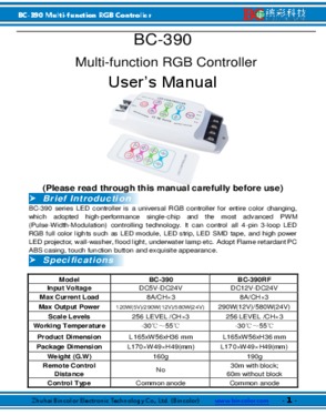 Touch Panel RGB LED Controller with RF Remote control