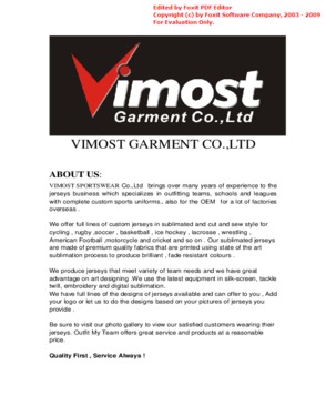 ChengDu Vimost Garment Co, .Ltd