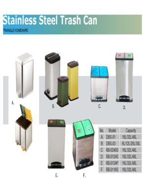 2 Compartment 24 Litre Stainless Steel Recycling Trash Bin