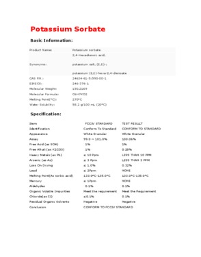 Potassium Sorbate