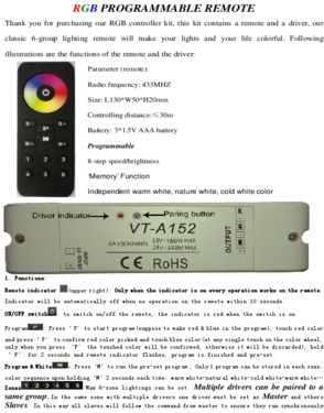 RGB Programmable remote