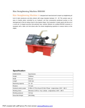 Rim straightening machine