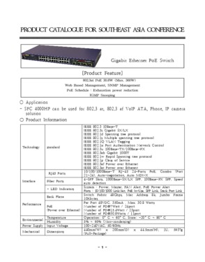 Gigabit Ethernet PoE Switch(SFC 4000HP)