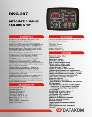 DKG 207 Automatic Mains Failure Unit