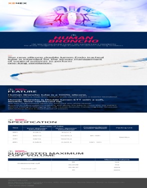 DLT Silicone Endotracheal tube, Endobronchial tube