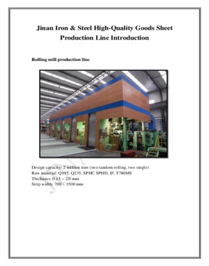 Steel High-Quality Goods Sheet Production Line