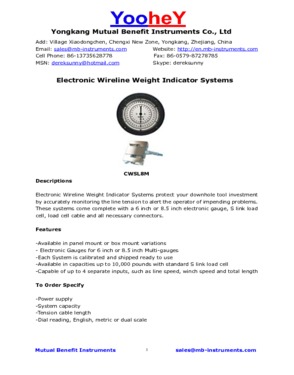 Electronic Wireline Weight Indicator Systems