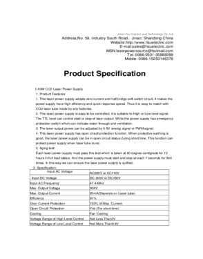 40W CO2 Laser Power Supply