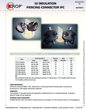 Insulation Piercing Connectors PCTseries