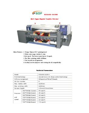 SD1600-1628H belt type digital textile printer
