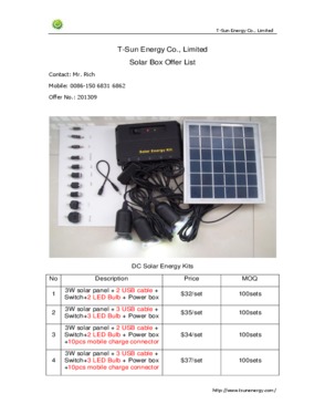 portable solar system, solar energy kit for lighting