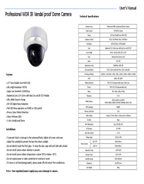 IVision Professional WDR IR Vandal proof Dome Camera