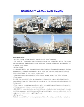 BZC-400 Truck Mounted Drilling Rig