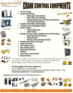 crane Control equipment