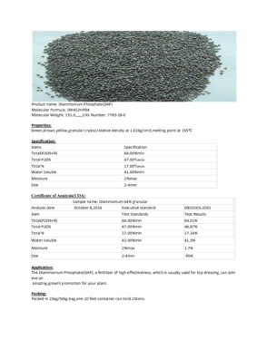 Diammonium Phosphate, DAP 18-46-0, DAP Fertilizer