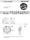 AC Cooling Fan 220X220X60mm Round (JD22060AC)