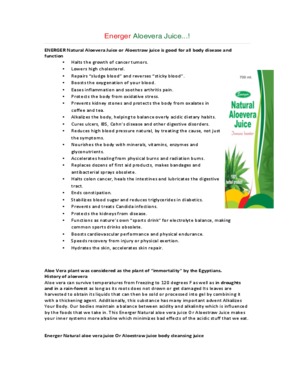 Natural Aloevera Juice 