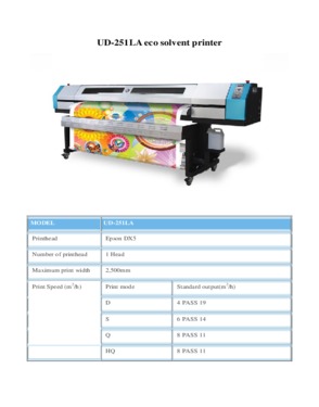 UD-251LA/2512LA Eco Solvent Printer  DX5 Printhead