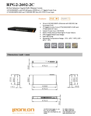 26-Port Industrial Gigabit PoE+ Ethernet Switch (RPG2-2602-2C)
