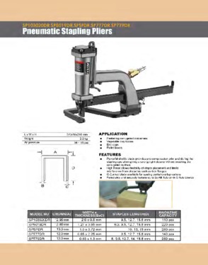 SP103020DRÂ Pneumatic Stapling Plier