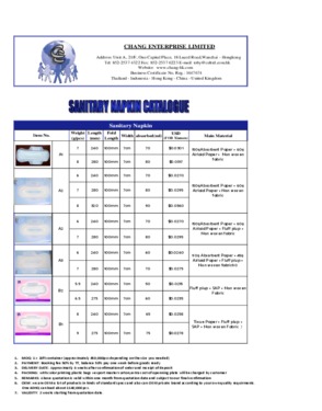 Sanitary napkin of 150 absorbent paper A1