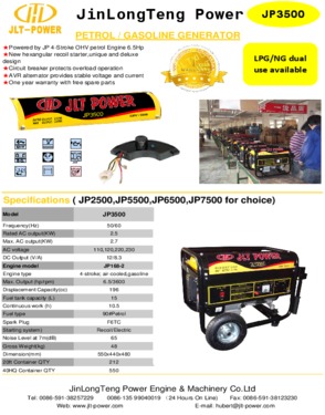 2.5KW JP3500 portable gasoline generator