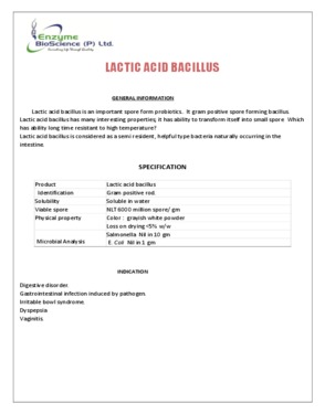 Lactic Acid Bacillus