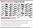 Multifunctional frameless windshield wiper with more adapter