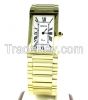 Mens 14K Yellow Gold Geneve Quartz Watch