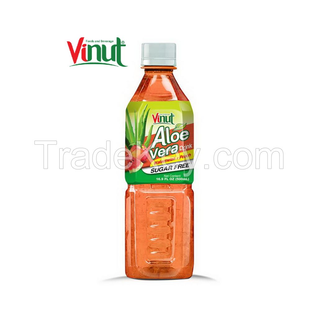 16.9 fl oz VINUT Bottle Free Sugar Aloe Vera Drink with Watermelon & Peach