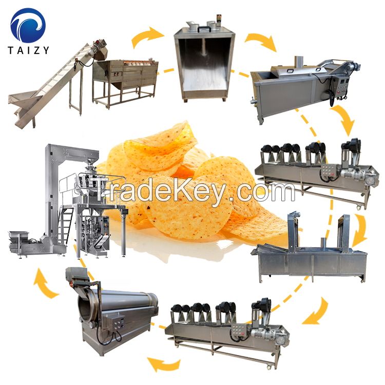 snacks sweet crisps making machine full automatic potato chips production line
