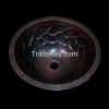 Copper Round Bath Sink Braid Design