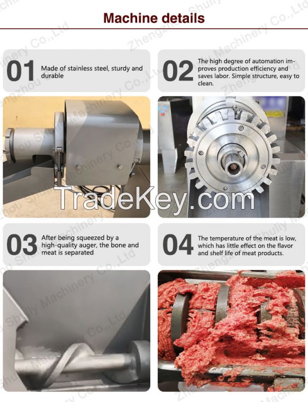 500KG Low temperature chicken bone meat separating machine chicken