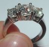 3 carat white gold genuine real DIAMOND engagement ring