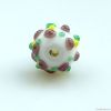 шарики пирожного lampwork стеклянные с пурпуровыми цветками