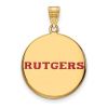 Gold Plated Silver Rutgers Large Enamel Disc Pendant