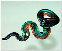 Уникально шкентели стеклянной змейки Murano