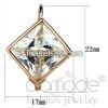 LO3866 Rose Gold AAA Grade CZ Diamond-Shaped Earrings